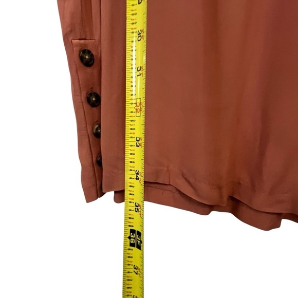 Madewell Terracotta Fall V Neck Side Button Casual Loose Shift Easy Dress SZ 2X - Picture 9 of 12